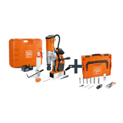 FEIN Sada AKBU 35 PMQW AS Construction-Site, Weldon 3/4 in / HSS NOVA 50 Univerzální akumulátorová magnetická jádrová vrtačka do