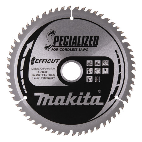 MAKITA E-08903 kotouč pilový dřevo Efficut 216x2x30mm 60Z - old E-08888