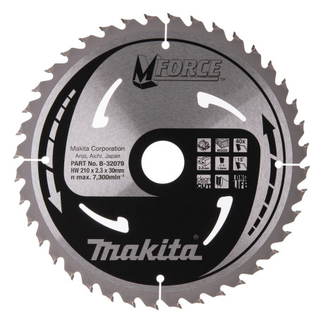 MAKITA B-32079 kotouč pilový dřevo MFORCE 210x2.3x30mm 40Z - old B-08109