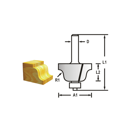 MAKITA D-48751 Profilová fréza s ložiskemstopka 8 mm,28,6x13x55 mm