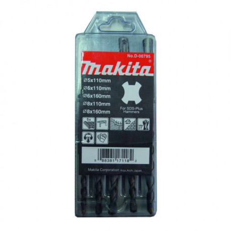 MAKITA D-00795 sada vrtáků SDS-Plus 5 ks v plastové krabičce