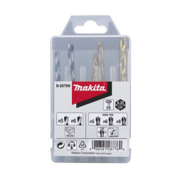 MAKITA D-23759 sada vrtáků šestihran 1/4\" do kovu/dřeva/zdiva 5 ks v plastové krabičce