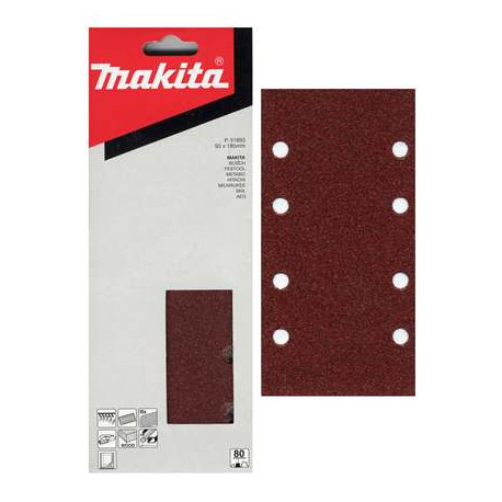 MAKITA P-31871 papír brusný suchý zip 93x185mm 8 děr K40, 10ks