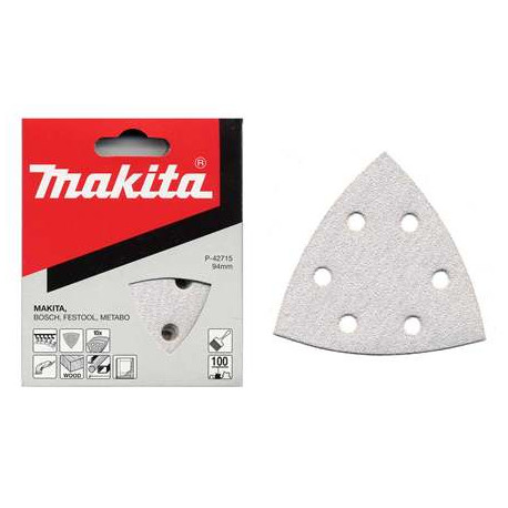 MAKITA P-42743 papír brusný suchý zip 94x94x94mm 6 děr K180, 10ks