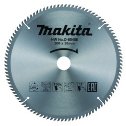 MAKITA D-65408 kotouč pilový dřevo TCT 260x2.6x30mm 100Z STOP