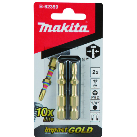 MAKITA B-62359 Impact GOLD super slim  torsní bit PH2-50mm 2pcs-newE-03274