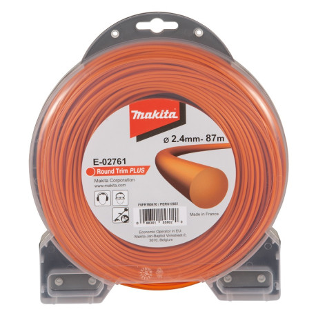 MAKITA E-02761 struna nylonová Plus 2,4mm, 87m, oranžová, kulatá - old 369224793