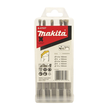 MAKITA B-57037 sada vrtáků SDS-Plus 5 ks v plastové krabičce