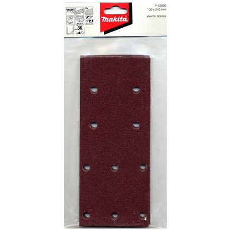 MAKITA P-42868 papír brusný suchý zip 100x240mm 10 děr K40, 10ks