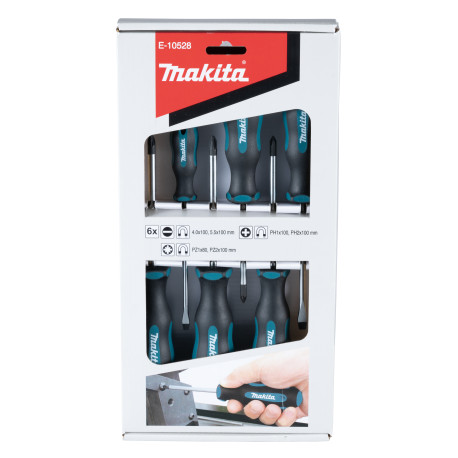 MAKITA E-10528 sada šroubováků 6 ks (4 ks SL+2 ks PH+2 ks PZ)