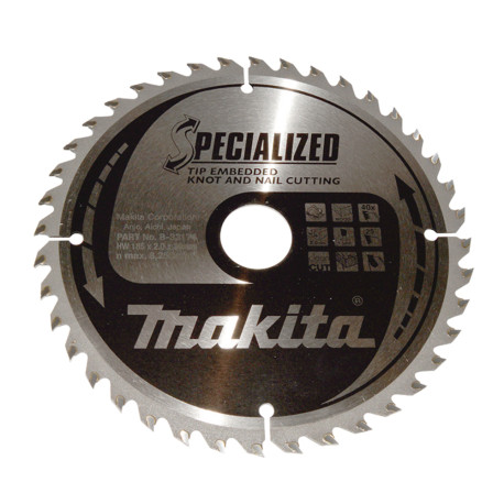 MAKITA B-33174 kotouč pilový dřevo SPECIALIZED se zapuštěnými zuby 185x2x30mm 40Z - old B-09494
