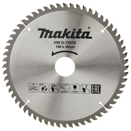 MAKITA D-72970 kotouč pilový hliník TCT 190x2.2x30mm 60Z-newD-81371