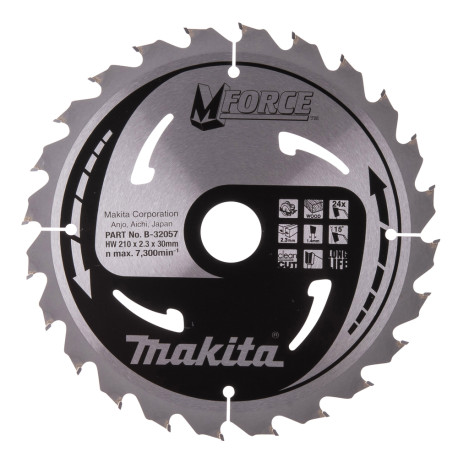 MAKITA B-32057 kotouč pilový dřevo MFORCE 210x2.3x30mm 24Z - old B-08078