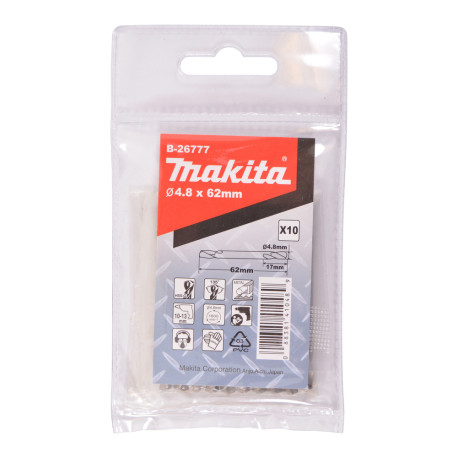 MAKITA B-26777 vrták do kovu HSS-G oboustranný 4,8x17/62mm, 10ks