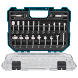 MAKITA D-74778 sada fréz po zanořovací a jednoruční frézky 8 mm 22 ks v plastovém kufru