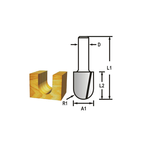MAKITA D-47818 Žlábkovací fréza stopka 6 mm,9,5x12,7x44 mm