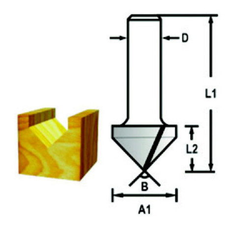 MAKITA D-47868 Drážkovací fréza tvaru V stopka 6 mm,12,7x12,7x45 mm