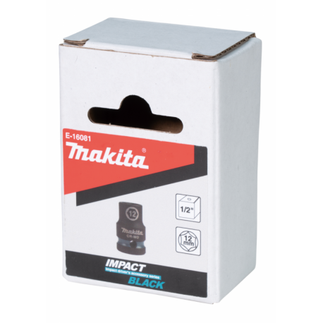 MAKITA E-16081 klíč nástrčný 1/2\", čtyřhran, IMPACT BLACK, 12mm