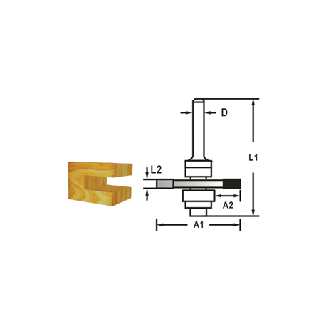 MAKITA D-48985 Kotoučová fréza složiskem stopka 8 mm,47,6x5x59 mm STOP