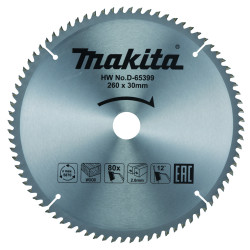 MAKITA D-65399 kotouč pilový dřevo TCT 260x2.6x30mm 80Z STOP