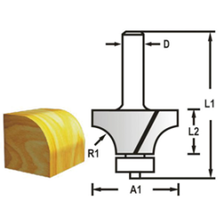 MAKITA D-48365 Zaoblovací fréza s ložiskem stopka 8 mm,20,7x10x52 mm R-4mm