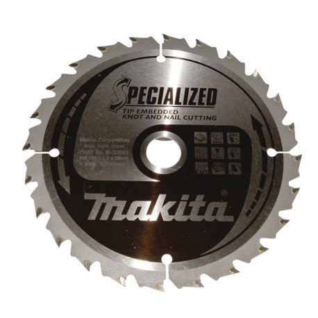 MAKITA B-33093 kotouč pilový dřevo SPECIALIZED se zapuštěnými zuby 165x2x20mm 24Z - old B-09391