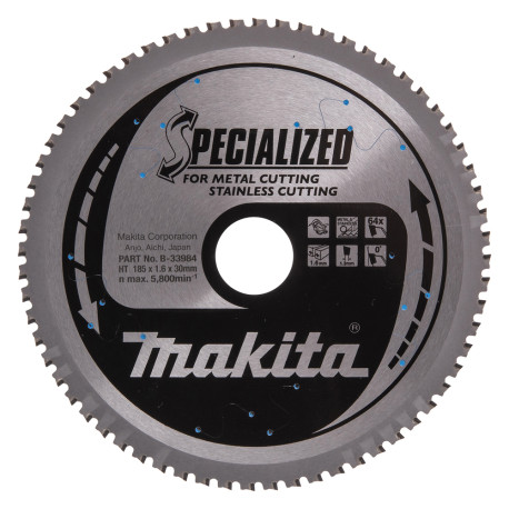 MAKITA B-33984 kotouč pilový nerez SPECIALIZED 185x1.6x30mm 64Z - old B-31669