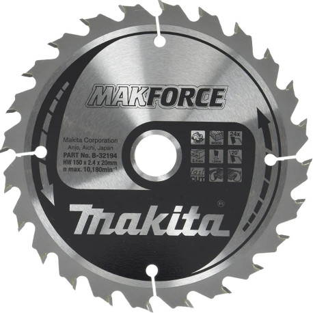 MAKITA B-32194 kotouč pilový dřevo MAKFORCE 150x2.4x20mm 24Z - old B-08280