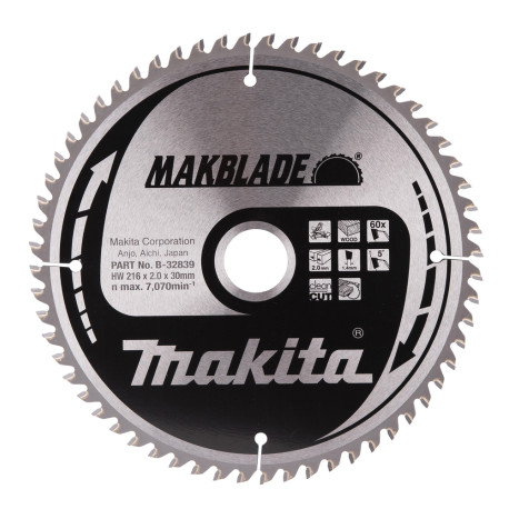 MAKITA B-32839 kotouč pilový dřevo MAKBLADE 216x2x30mm 60Z - old B-09058