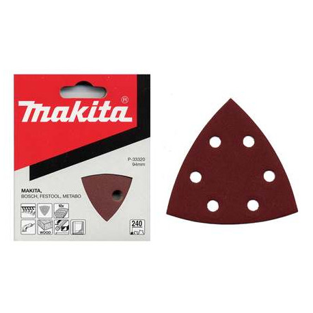 MAKITA P-33314 papír brusný suchý zip 94x94x94mm 6 děr K180, 10ks
