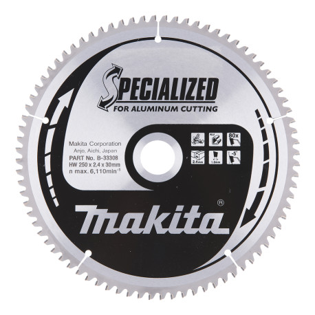 MAKITA B-33308 kotouč pilový hliník SPECIALIZED 250x2.4x30mm 80Z - old B-09634
