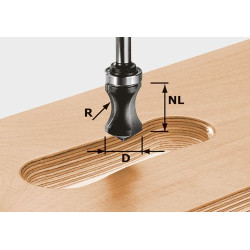 FESTOOL Fréza na vnitřní držadla HW, stopka 8 mm HW S8 R16/NL32 491033