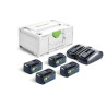 FESTOOL Napájecí sada SYS 18V 4xHP5,0/TCL6DUO 578681