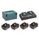 MAKITA 197626-8 sada Li-ion LXT 18V 4xBL1850B+DC18RD+Makpac