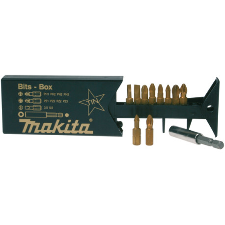 MAKITA P-49046 sada bitů 1/4\" TiN 11 ks v plastové krabičce