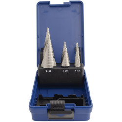MAKITA P-69951 sada stupňovit&yacute;ch vrt&aacute;ků HSS-G 4-30/4-12/4-20mm, 3ks