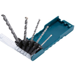 MAKITA E-11536 sada vrt&aacute;ků s v&aacute;lcovou stopkou do zdiva 5 ks v plastov&eacute; krabičce