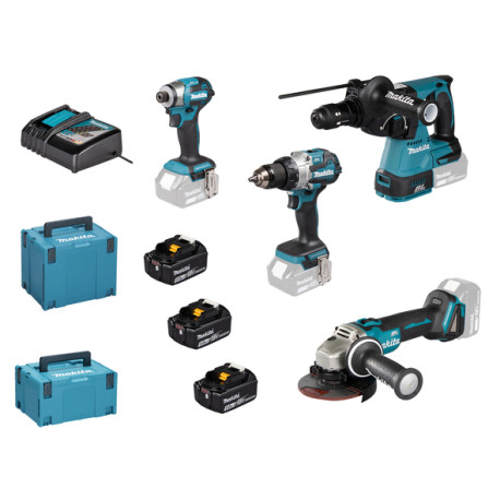 MAKITA DLX4195JX1 Aku sada DGA504+DHR243+DHP489+DTD173 Li-ion LXT 18V/5,0Ah
