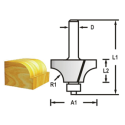 MAKITA D-48315 Zaoblovac&iacute; fr&eacute;za s ložiskem stopka 6 mm,25,4x13,5x56 mm R-6,35mm