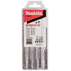 MAKITA B-58992 sada vrt&aacute;ků SDS-Plus čtyřbřit&eacute; Nemesis II, 5 ks v plastov&eacute; krabičce