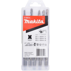 MAKITA D-58914 sada vrt&aacute;ků SDS-Plus 5 ks v plastov&eacute; krabičce