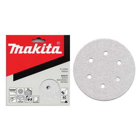 MAKITA P-37699 papír brusný suchý zip 150mm 6 děr K120, 10ks