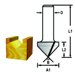 MAKITA D-47880 Dr&aacute;žkovac&iacute; fr&eacute;za tvaru V stopka 6 mm,19x16x48 mm-new D-68177